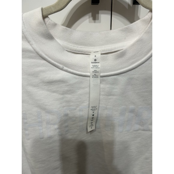 LULULEMON WOMENS‎ PERFECTLY OVERSIZED CREW SIZE 8 Three Thirty White - Picture 3 of 5